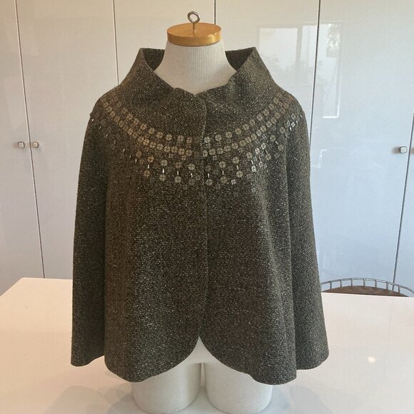 Ellen Tracy Jackets & Blazers - Ellen Tracy,Vintage 80's  Capelet-Style Tweed Crop Jacket • Size 16